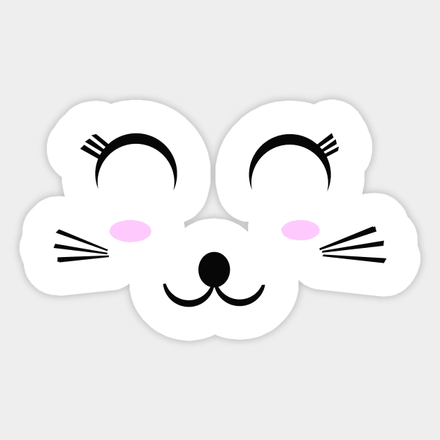 Beautiful Cat Mask Sticker by FoolDesign